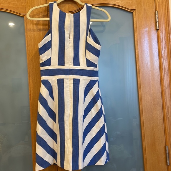 NWT Milly Maya Striped Cotton Blend Sleeveless Woven A-Line Lined Mini Dress. - Picture 5 of 7